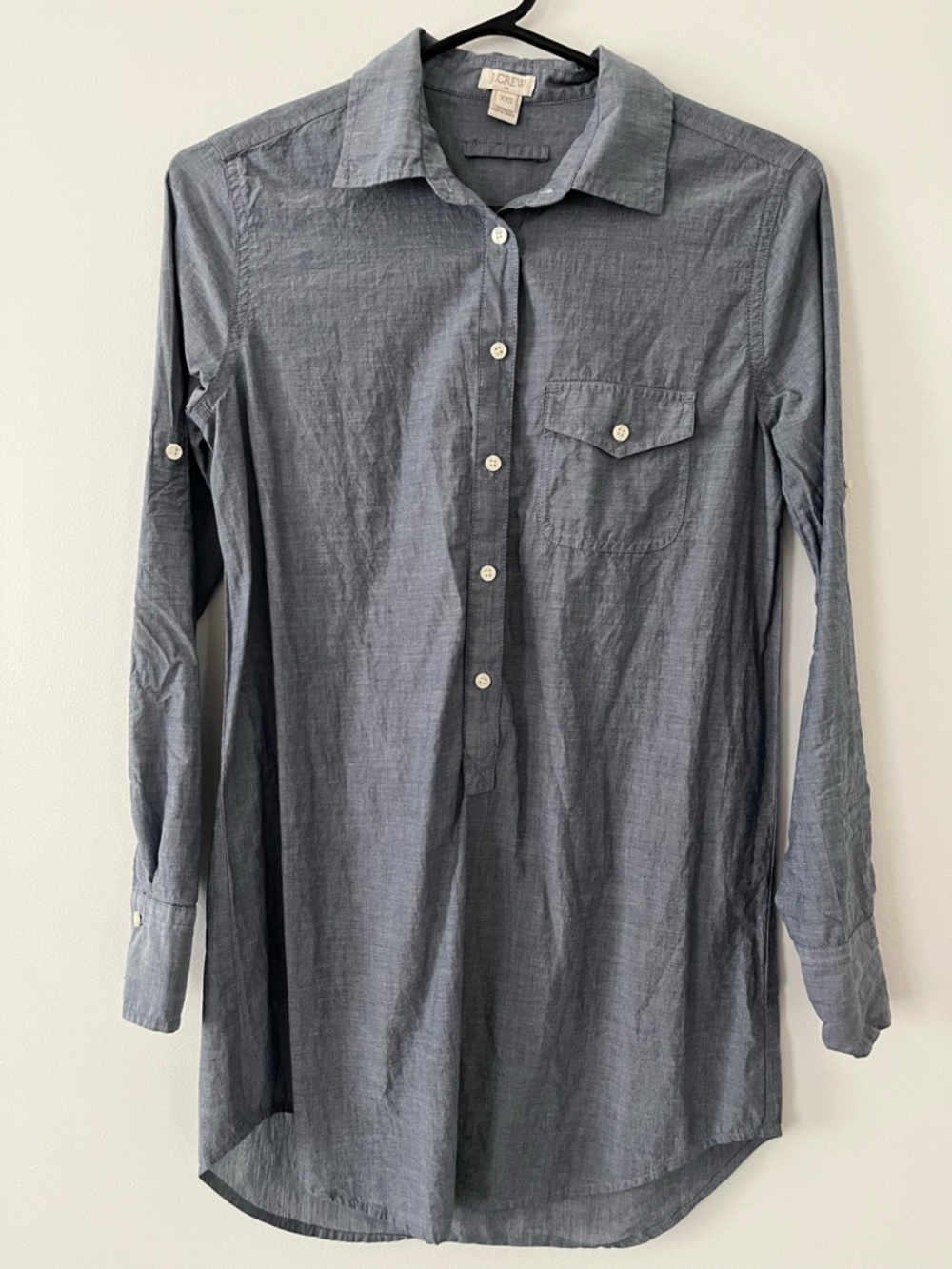J. Crew Slate Blue Long-Sleeve Chambray Tunic